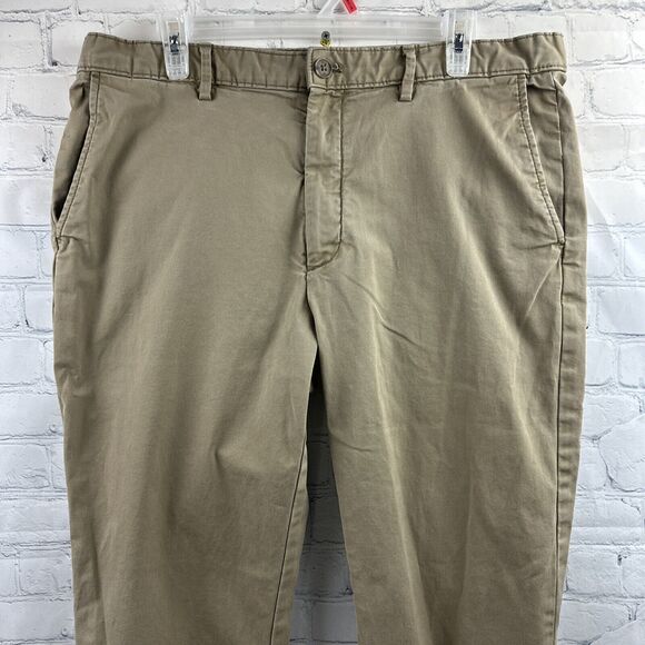 Banana Republic Pants Mens 36X32 (30) Beige & Blue Slim Fit Tapered Fit Stretch - Picture 14 of 16